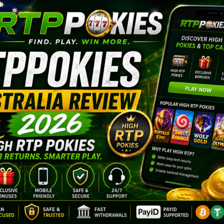 RTPPokies Australia Review 2026 – High RTP Pokies, Bonuses & Mobile Gaming